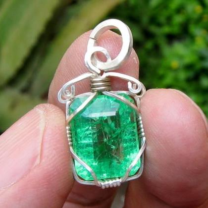 boho jewelry emerald pendant colomb..