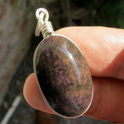 sterling silver obsidian necklace o..