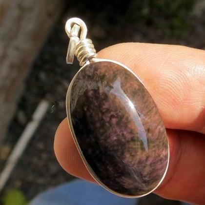 sterling silver obsidian necklace o..