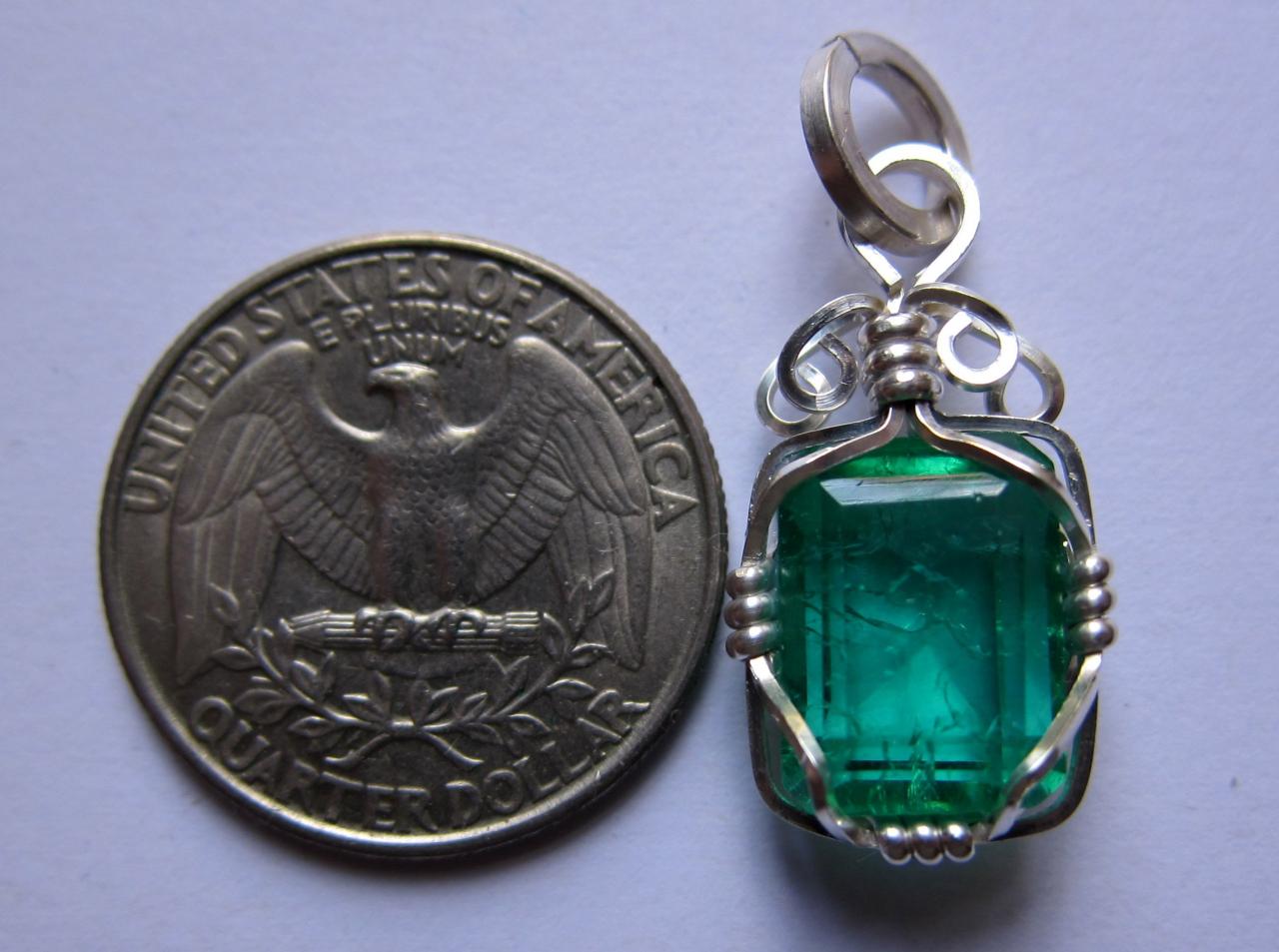 emerald pendant genuine emerald emerald necklace