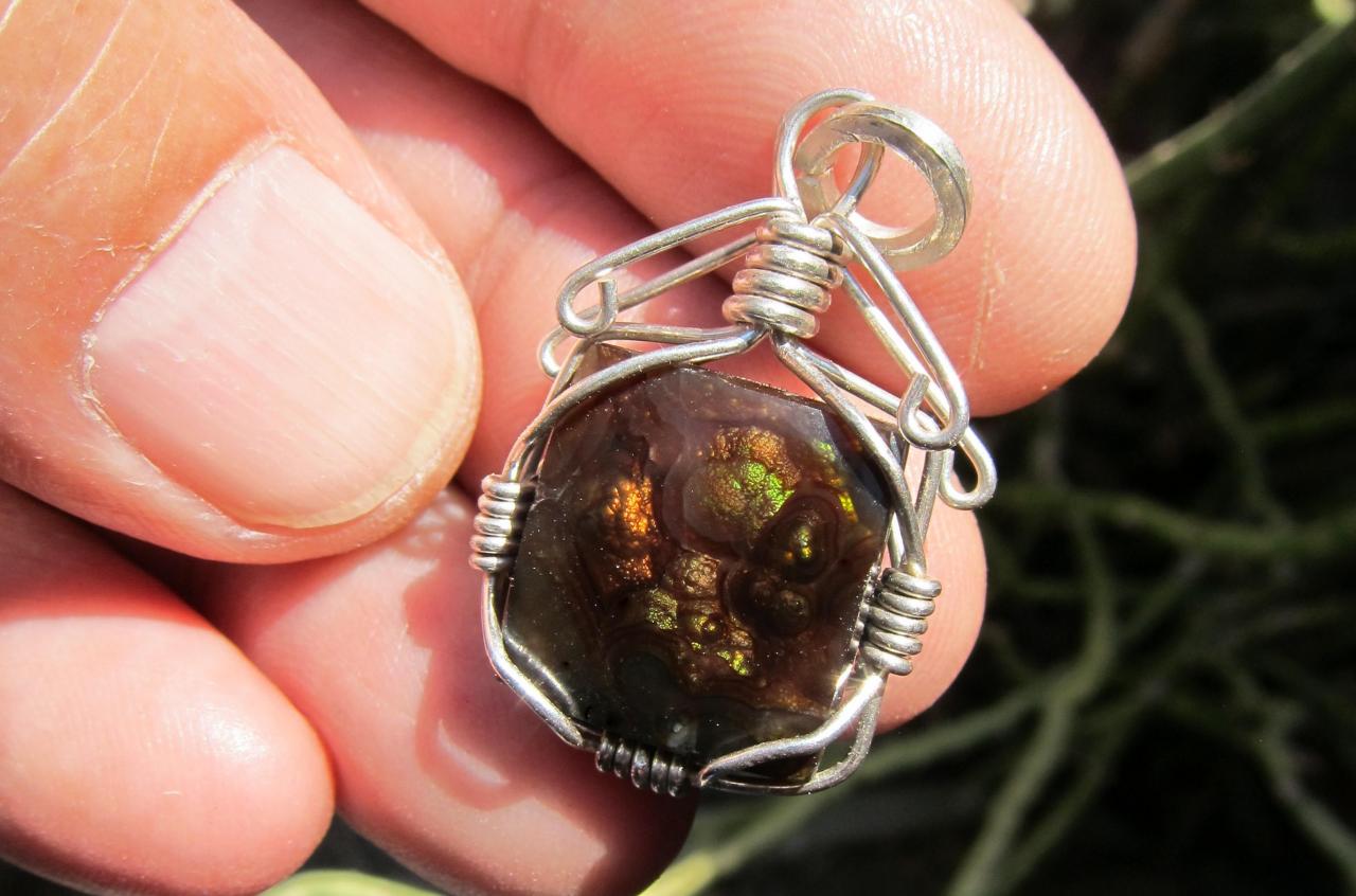agate pendant agate necklace mexican fire agate