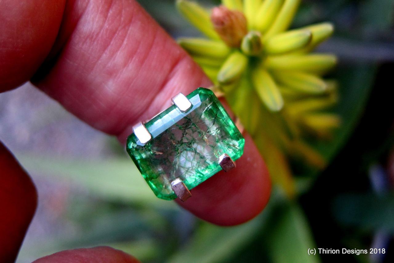 emerald ring genuine emerald colombian emerarld solitaire ring