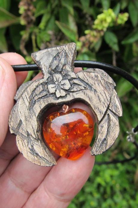 Unique amber pendants wood pendant wooden pendant jewelry