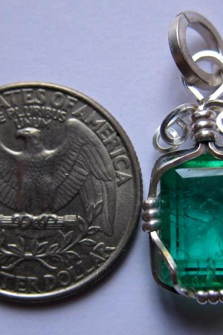 emerald pendant genuine emerald emerald necklace