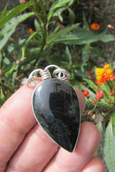 obsidian necklace obsidian pendant gemstone jewelry