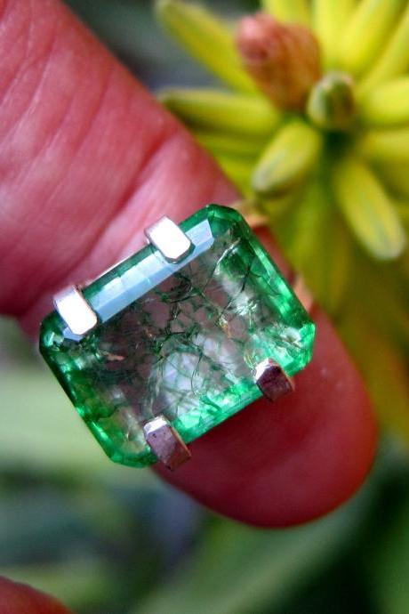 emerald ring genuine emerald colombian emerarld solitaire ring