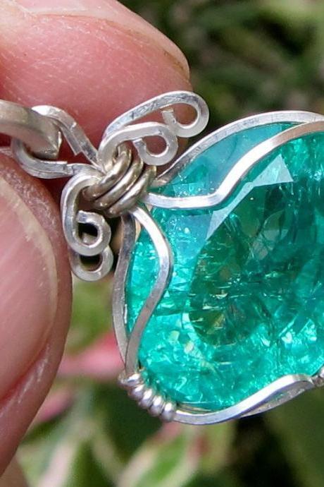 boho jewelry emerald pendant emerald necklace colombian emerald