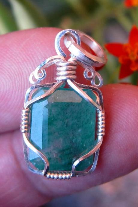 gemstone pendant emerald pendant emerald necklace